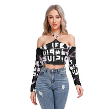 Load image into Gallery viewer, All-Over Print Women's Halter Lace-up Top