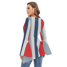 Load image into Gallery viewer, All-Over Print Women's V-neck Blouse With Flared Sleeves