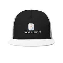 Load image into Gallery viewer, All-Over Print Black Buckle Flat-brimmed Mesh Cap With Box