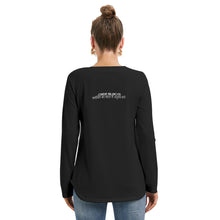 Load image into Gallery viewer, All-Over Print Women's Long Sleeve Neckline Tie Sweatshirt