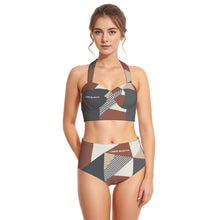 Load image into Gallery viewer, All-Over Print Women's Swimsuit Set With Halter