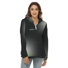Load image into Gallery viewer, All-Over Print Women's Borg Fleece Hoodie With Half Zip