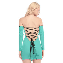 Load image into Gallery viewer, All-Over Print Women's Off-shoulder Back Lace-up Dress