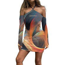 Load image into Gallery viewer, All-Over Print Women's Halter Lace-up Dress