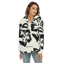 Load image into Gallery viewer, All-Over Print Women's Borg Fleece Hoodie With Half Zip
