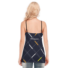 Load image into Gallery viewer, All-Over Print Women's V-neck Eyelet Lace-up Cami Dress