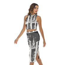 Load image into Gallery viewer, All-Over Print Women's Tank Top & Split High Skirt Set