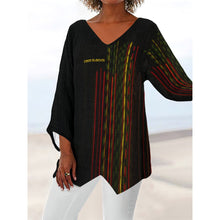 Load image into Gallery viewer, All-Over Print Women's V-neck T-shirt With Irregular Hem