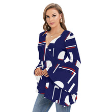 Load image into Gallery viewer, All-Over Print Women's V-neck Blouse With Flared Sleeves