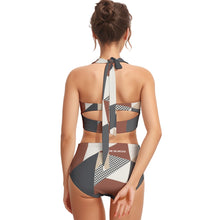 Load image into Gallery viewer, All-Over Print Women's Swimsuit Set With Halter