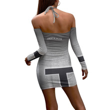 Load image into Gallery viewer, All-Over Print Women's Halter Lace-up Dress