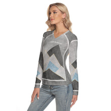 Load image into Gallery viewer, All-Over Print Women's V-Neck Long Sleeves T-Shirt