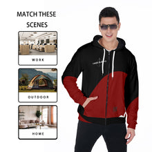 Load image into Gallery viewer, All-Over Print Zip Up Hoodie With Pocket
