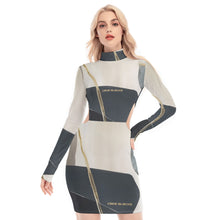 Load image into Gallery viewer, All-Over Print Women's Waist Hollow Hip Dress