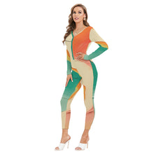 Load image into Gallery viewer, All-Over Print Women's Plunging Neck Jumpsuit