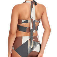 Load image into Gallery viewer, All-Over Print Women's Swimsuit Set With Halter