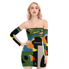 Load image into Gallery viewer, All-Over Print Women's Off-shoulder Back Lace-up Dress