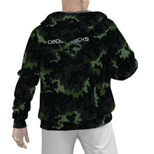 Load image into Gallery viewer, All-Over Print Men's Sherpa Fleece Zip Up Hoodie