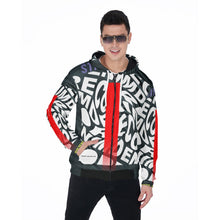 Load image into Gallery viewer, All-Over Print Zip Up Hoodie With Pocket
