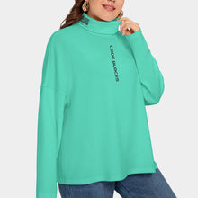 Load image into Gallery viewer, All-Over Print Women's Turtleneck Imitation Knitted Sweater (Plus Size)