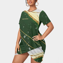 Load image into Gallery viewer, All-Over Print Women’s Stacked Hem Dress With Short Sleeve(Plus Size)