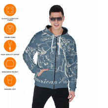 Load image into Gallery viewer, All-Over Print Zip Up Hoodie With Pocket