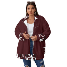 Load image into Gallery viewer, All-Over Print Unisex Borg Fleece Stand-up Collar Coat With Zipper Closure(Plus Size)