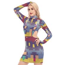 Load image into Gallery viewer, All-Over Print Women's Waist Hollow Hip Dress