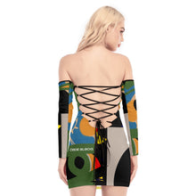 Load image into Gallery viewer, All-Over Print Women's Off-shoulder Back Lace-up Dress