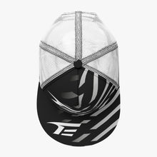 Load image into Gallery viewer, All-Over Print Black Buckle Flat-brimmed Mesh Cap With Box