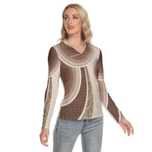 Load image into Gallery viewer, All-Over Print Women's V-Neck Long Sleeves T-Shirt