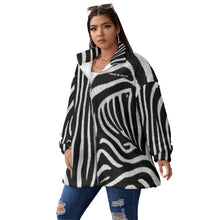 Load image into Gallery viewer, All-Over Print Unisex Borg Fleece Stand-up Collar Coat With Zipper Closure(Plus Size)