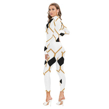 Load image into Gallery viewer, All-Over Print Women's Long-sleeved High-neck Jumpsuit With Zipper