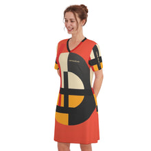 Load image into Gallery viewer, All-Over Print Women's V Neck Dress|180GMS Cotton