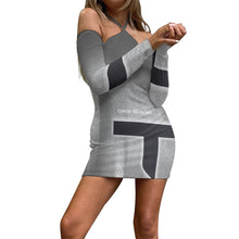 Load image into Gallery viewer, All-Over Print Women's Halter Lace-up Dress