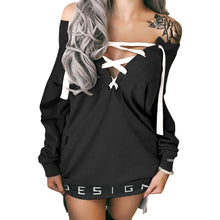 Load image into Gallery viewer, All-Over Print Women's Lace-Up Sweatshirt