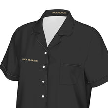 Load image into Gallery viewer, All-Over Print Women's Imitation Silk Pajama Set With Short Sleeve