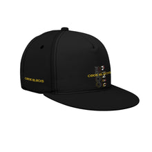 Load image into Gallery viewer, All-Over Print Black Buckle Flat-Brim Baseball Cap With Box