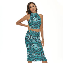 Load image into Gallery viewer, All-Over Print Women's Tank Top & Split High Skirt Set