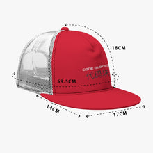 Load image into Gallery viewer, All-Over Print Black Buckle Flat-brimmed Mesh Cap With Box