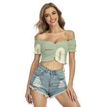 Load image into Gallery viewer, All-Over Print Women's One-shoulder Off-the-navel Short Sleeve T-shirt
