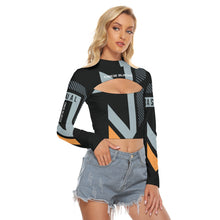 Load image into Gallery viewer, All-Over Print Women's Hollow Chest Keyhole Tight Crop Top