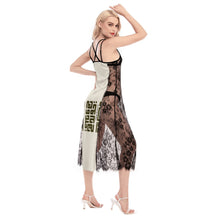 Load image into Gallery viewer, All-Over Print Women's Lace Cami Cross Back Dress