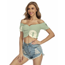 Load image into Gallery viewer, All-Over Print Women's One-shoulder Off-the-navel Short Sleeve T-shirt