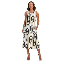 Load image into Gallery viewer, All-Over Print Women's Sleeveless Dress With Diagonal Pocket