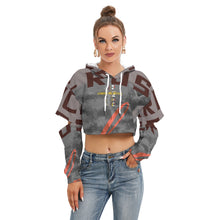 Load image into Gallery viewer, All-Over Print Women's Heavy Fleece Hoodie With Hollow Out Sleeve