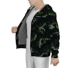 Load image into Gallery viewer, All-Over Print Men's Sherpa Fleece Zip Up Hoodie