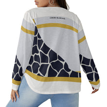 Load image into Gallery viewer, All-Over Print Women's V-neck T-shirt With Curved Hem(Plus Size)