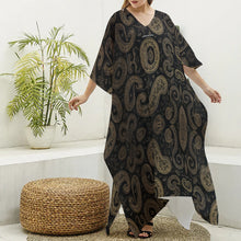 Load image into Gallery viewer, All-Over Print Women's Imitation Silk V-neck Kaftan Robe