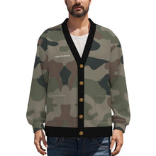 Load image into Gallery viewer, All-Over Print Unisex V-neck Knitted Fleece Cardigan With Button Closure